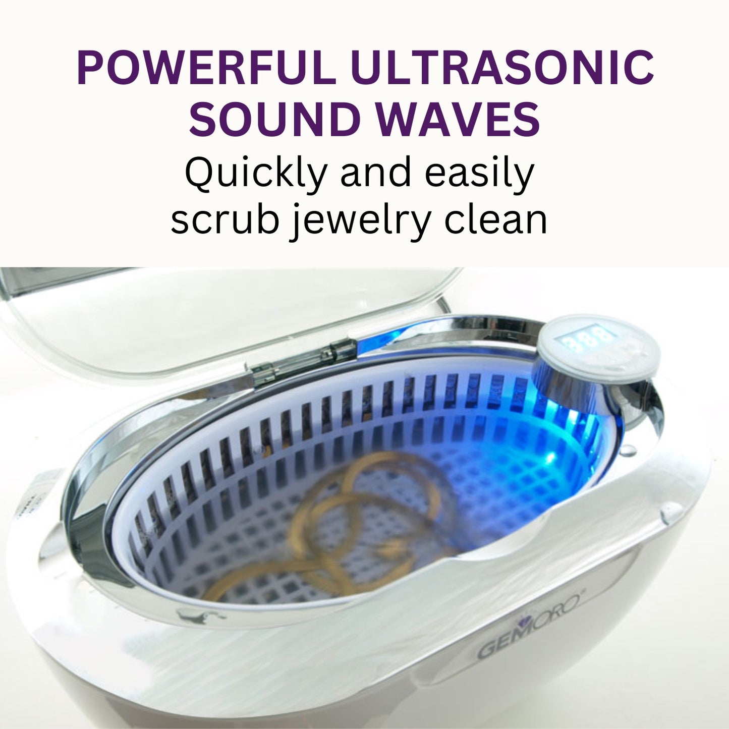 GEMORO LuxeSpa Personal Ultrasonic Jewelry & Eyeglass Cleaner 1.5pt (24oz)