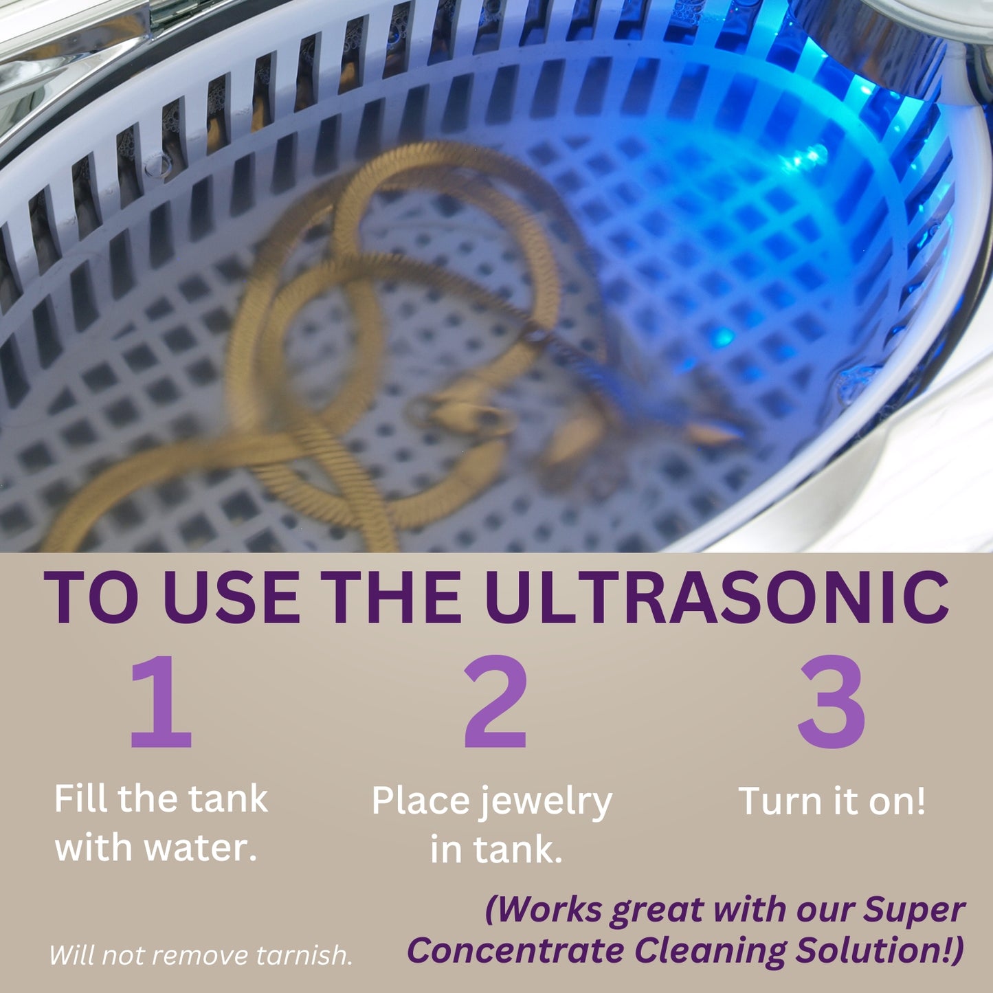 GEMORO LuxeSpa Personal Ultrasonic Jewelry & Eyeglass Cleaner 1.5pt (24oz)